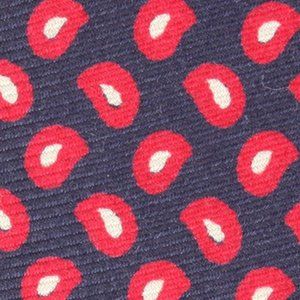 AMHERST and BROCK Italy Designer Silk Neck Tie Red Tear Drop Pattern Geometric